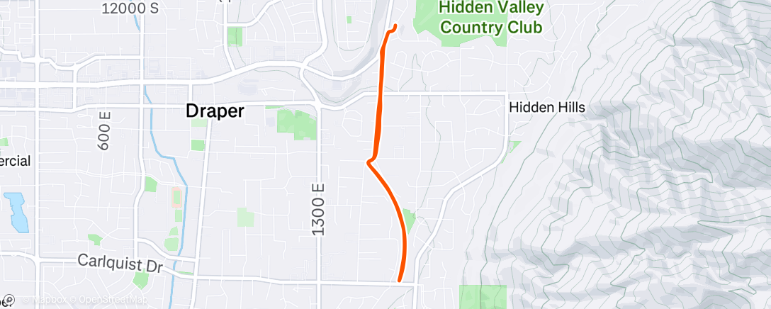 Map of the activity, Evening Run
