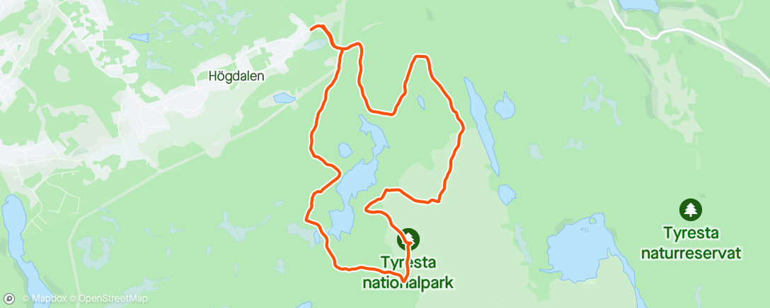 Map of the activity, OL - Tyresta nationalpark 🤤