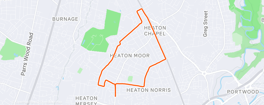 Map of the activity, 30 mins @ 3hr pace