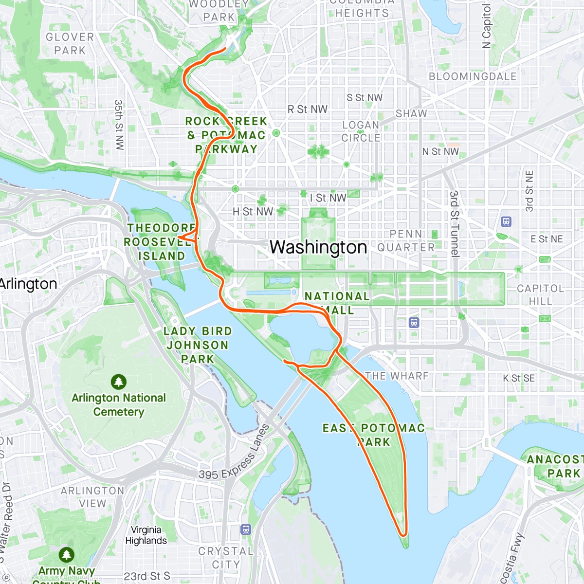 Map of the activity, DC Half Marathon