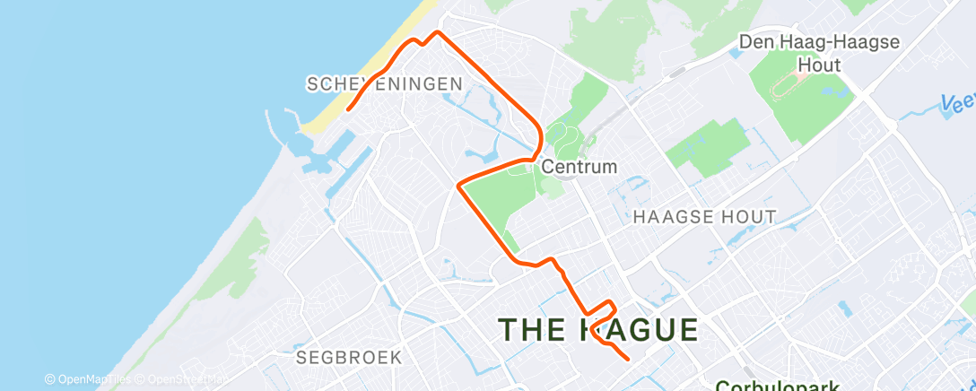 Map of the activity, ROUVY - The Hague Cycling on tour/Den Haag Fietst
