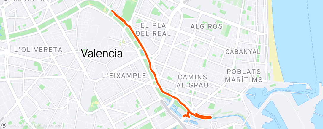 Map of the activity, CAP Ironman 70.3 Valencia
Temps officiel 2h22