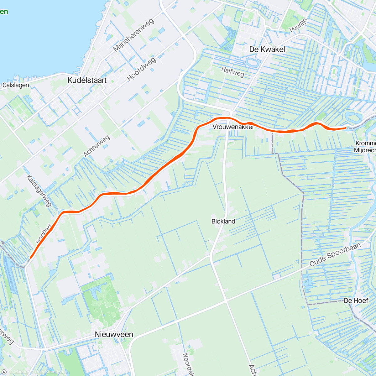 Map of the activity, Rowing 1x