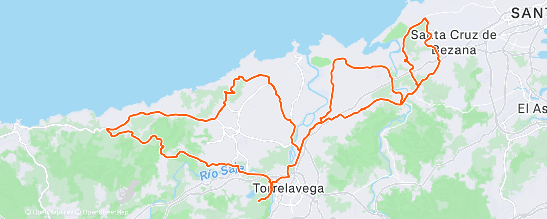 Map of the activity, Pedroa-mompia-liencres-boo-oruña-miengo-ongayo-ubiarco-cobreces-cildad-mijarojos