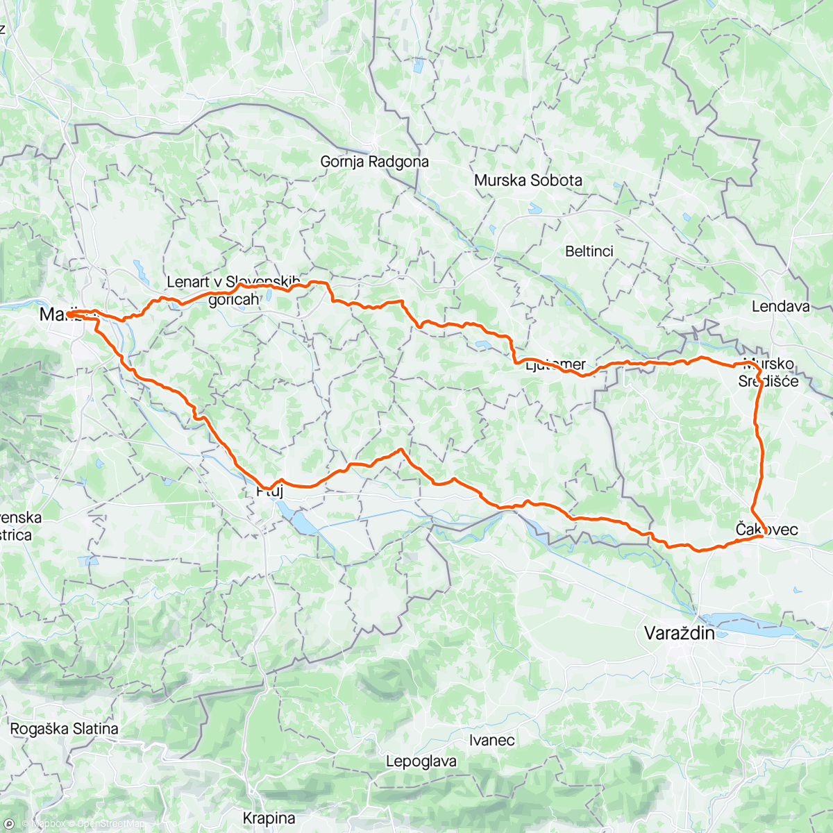 Map of the activity, U Maribor na kavu i radler. I po 7. Eddingtona ove godine. 😊