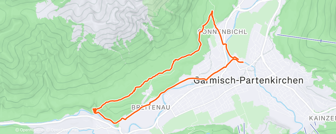 Map of the activity, Traillauf am Nachmittag