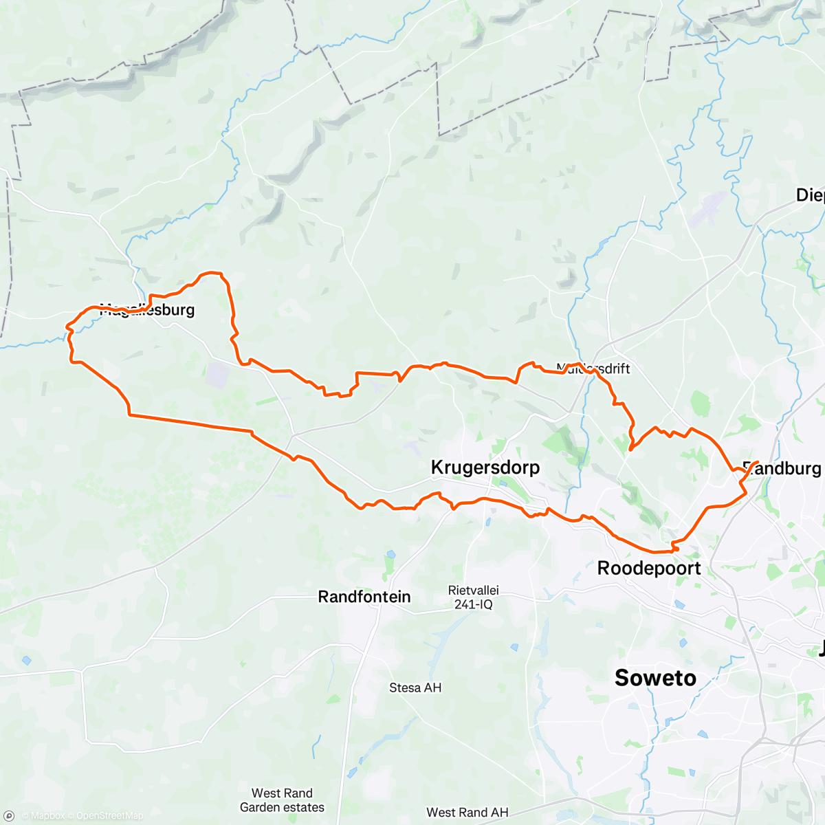 Map of the activity, Gravel with John