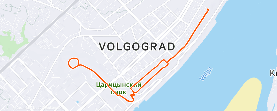 Map of the activity, Evening Run