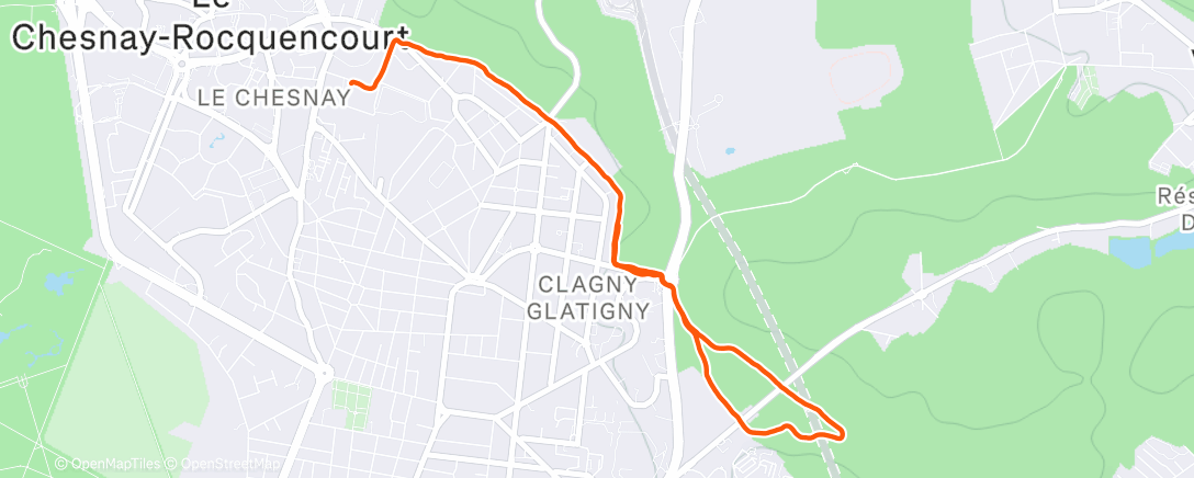 Map of the activity, Course à pied dans l'après-midi