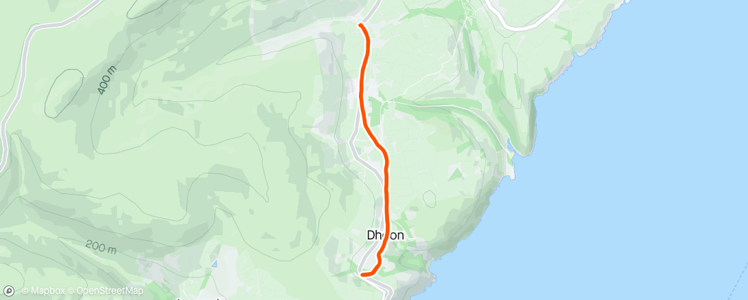 Map of the activity, Dhoon Glen and back