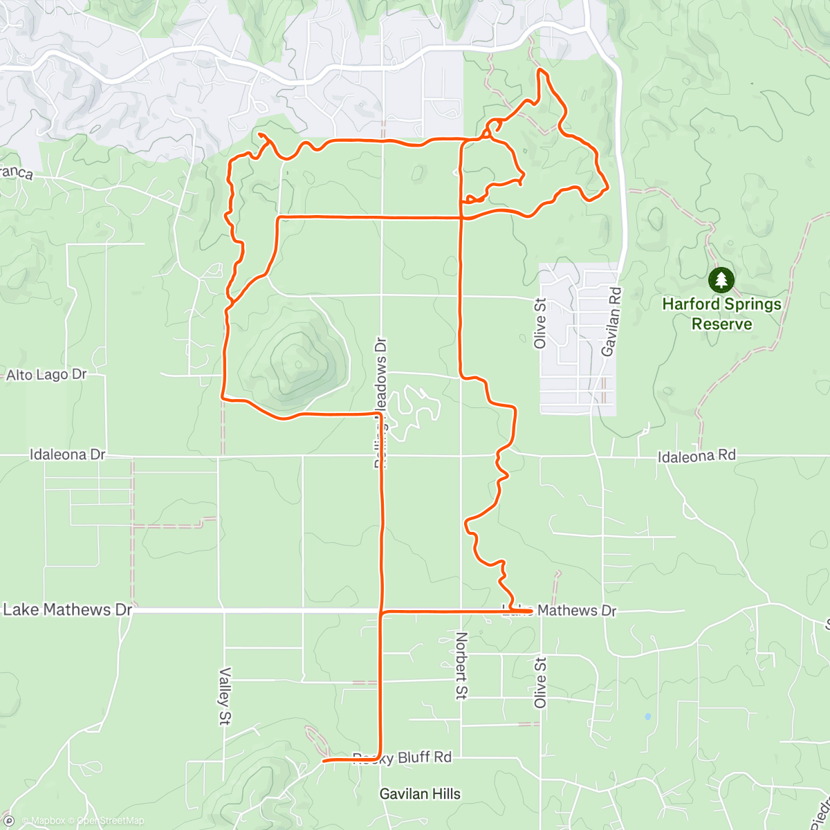 Map of the activity, Mountain Bike Ride in Gavilan Hills
