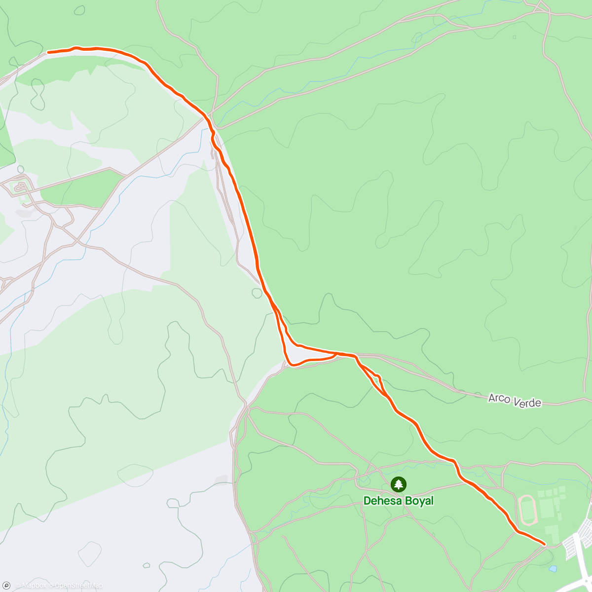 Map of the activity, Dehesa - Arco Verde