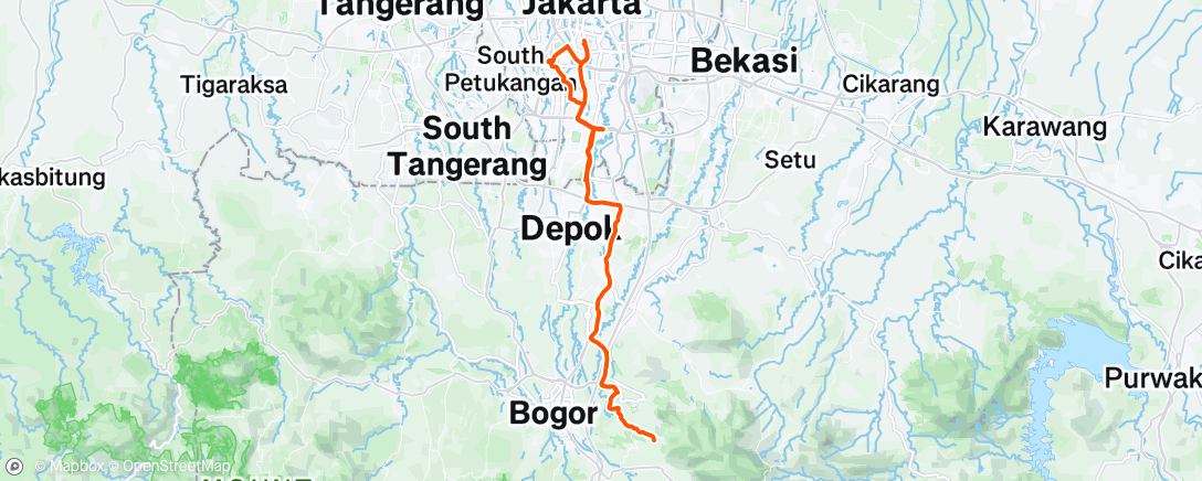 Map of the activity, Saturday km0 on empty legs