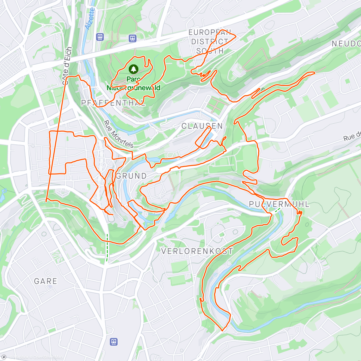 Map of the activity, DKV - Urban Trail - Nordic Walking 18km