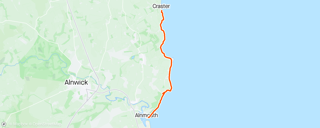 Map of the activity, St Oswald Return to Alnmouth