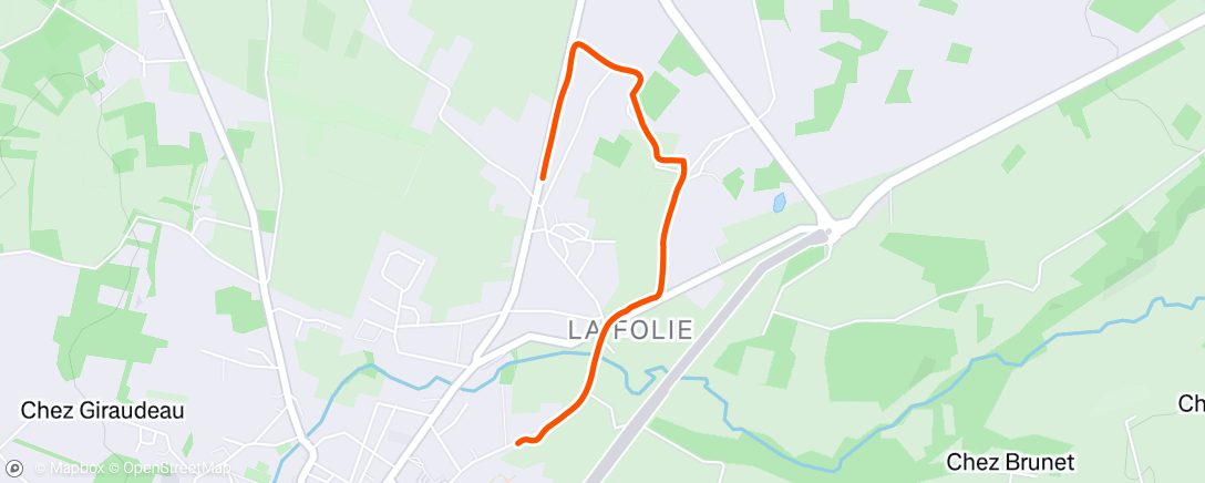 Map of the activity, Course à pied le matin