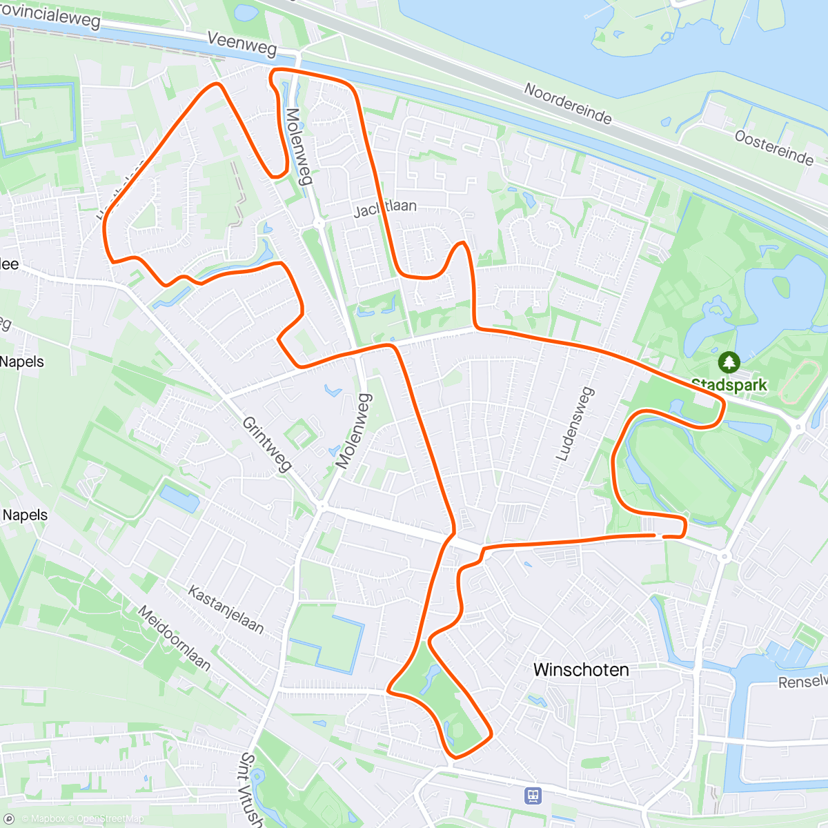 Mapa da atividade, RUN van Winschoten 2024