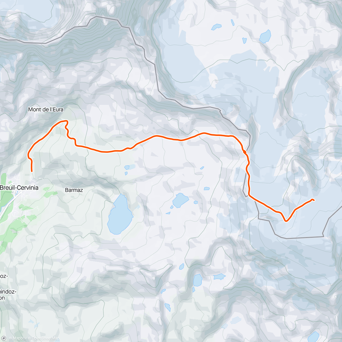 Map of the activity, Breithorn occidentale 4.165m da Cervinia, questa volta con gli sci ☺️ 14,78 km solo andata. Garmin scarico 🫣