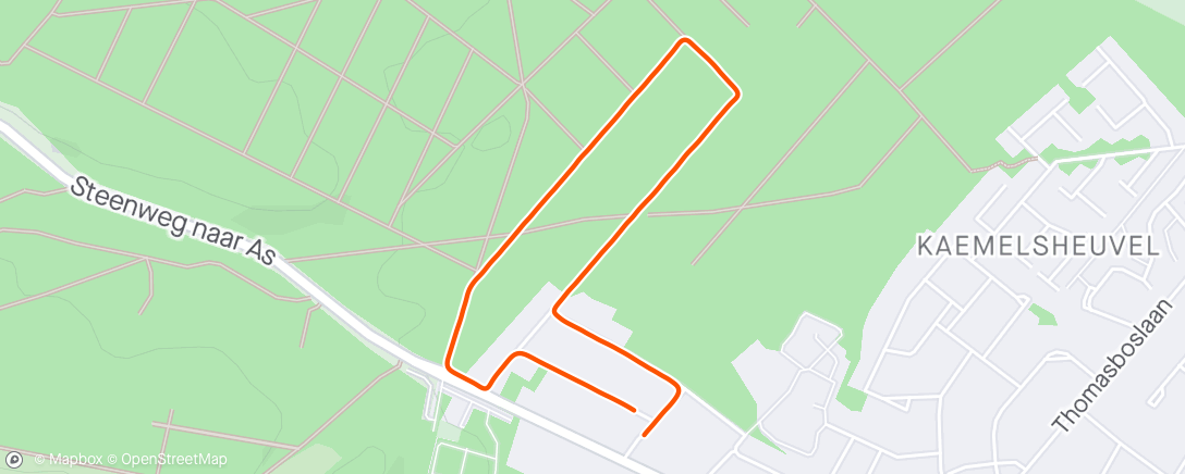 Map of the activity, Middagloop