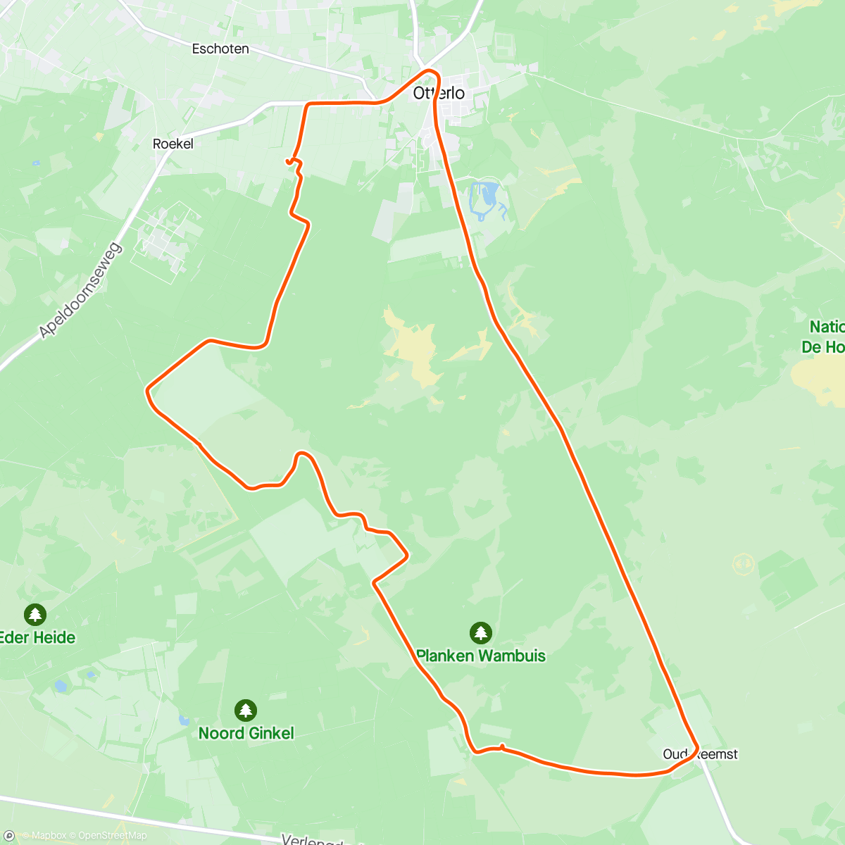 アクティビティ「Namiddagloop」の地図