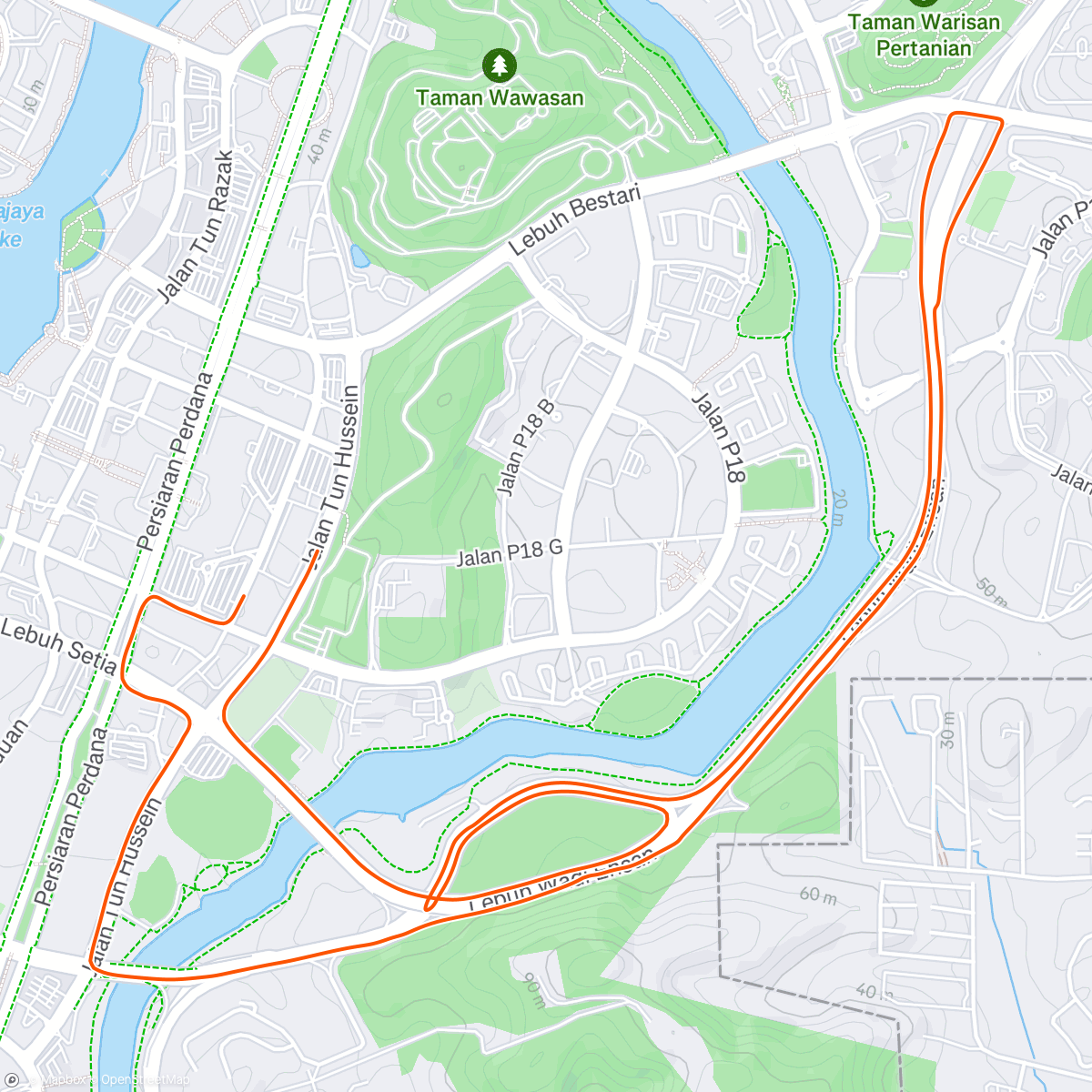 Map of the activity, Morning Run