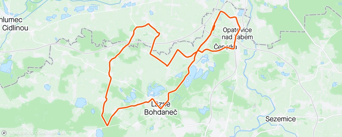 Map of the activity, 60 km 🚴