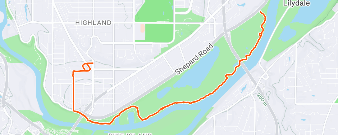 Map of the activity, Afternoon Fat Bike Ride