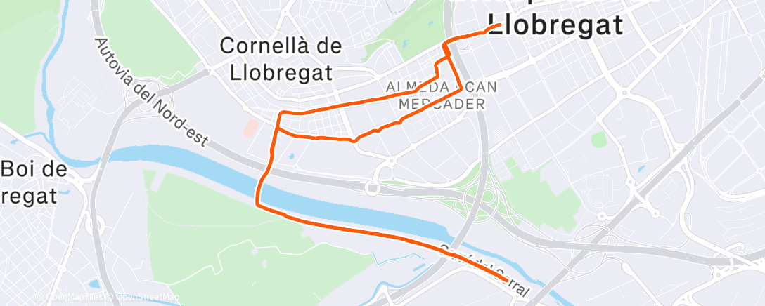 Map of the activity, 5x1 km contra el viento 💨