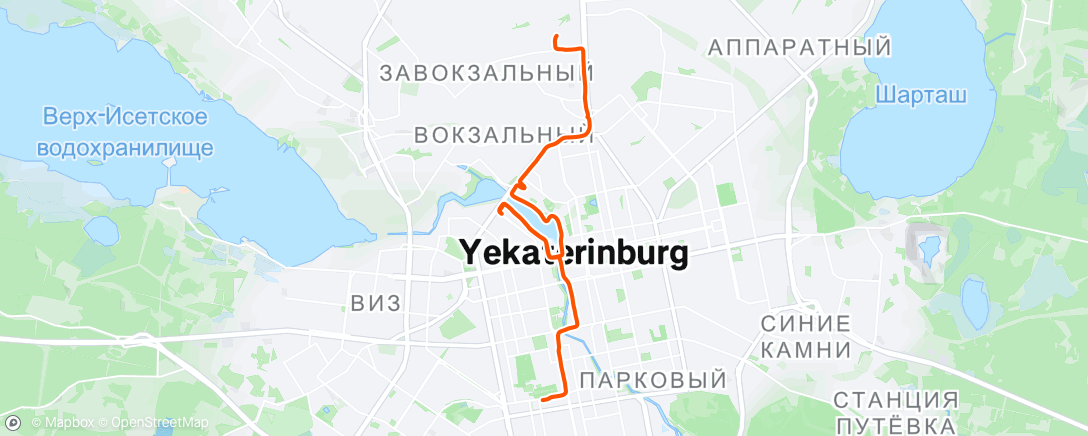 Map of the activity, Вечерний забег