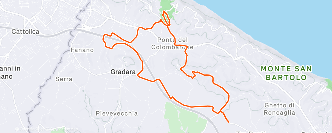 Map of the activity, Pedalata dell'ora di pranzo