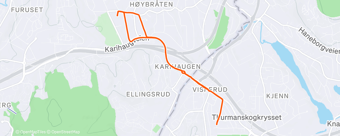 Map of the activity, Evening Run