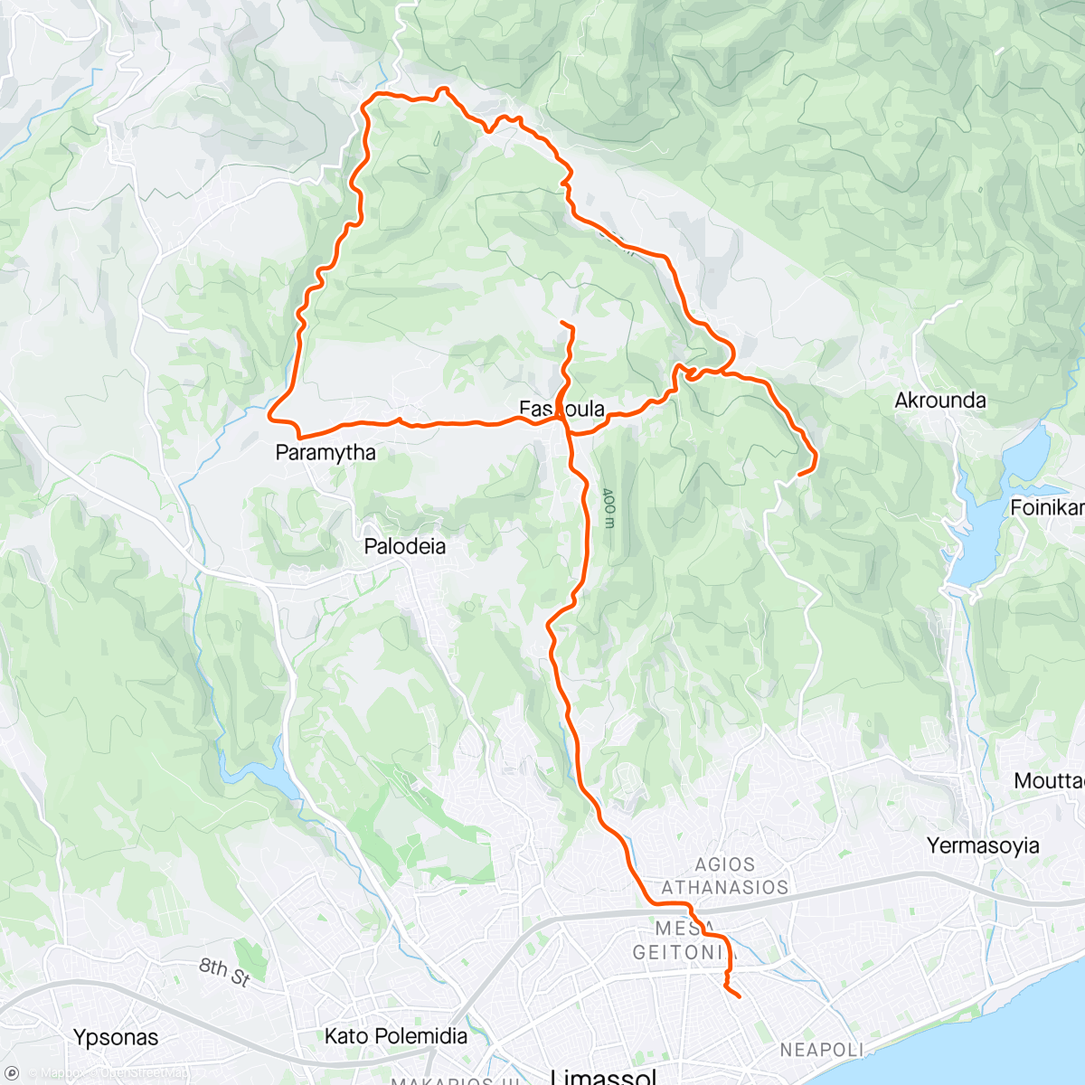 Map of the activity, Double fun and no final downhill