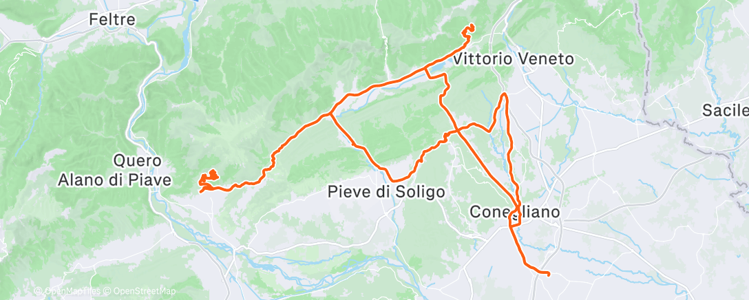 Map of the activity, Pedalata mattutina