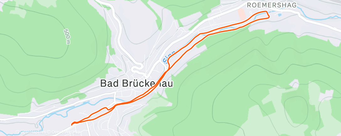 Map of the activity, Lauf am Nachmittag