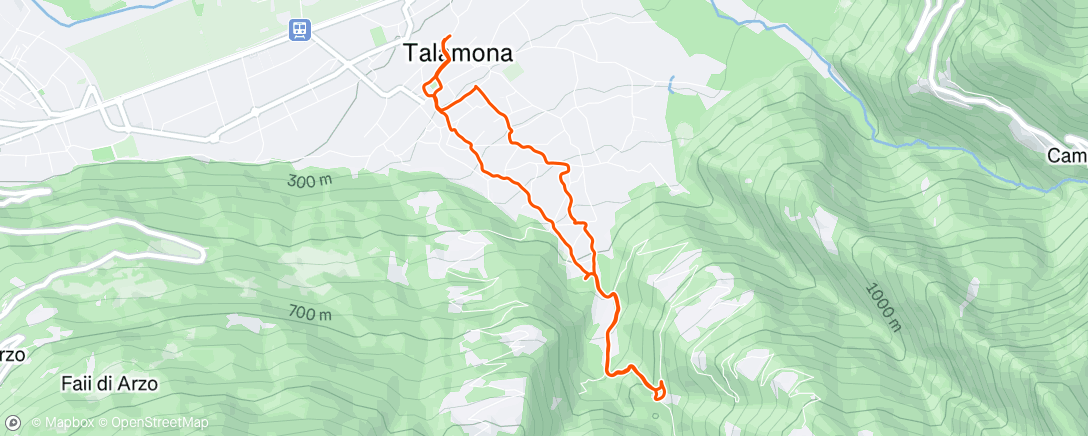 Map of the activity, Hiking up the 2KV route