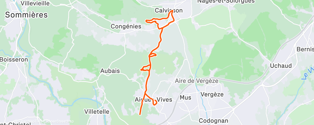 Map of the activity, Sortie VTT dans l'après-midi