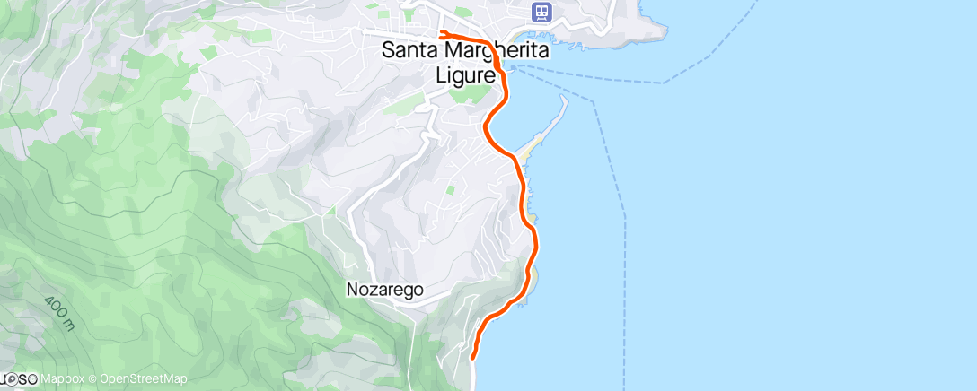 Map of the activity, 23/04/24: last hobble before heading home tonight - Santa Margherita Ligure, IT