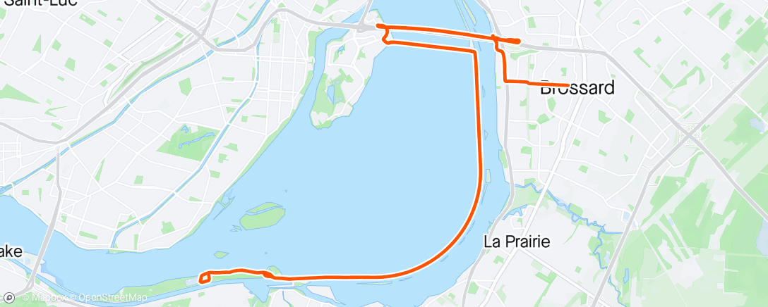 Map of the activity, Mollo sur l’eau - Brossard, Québec ⛅