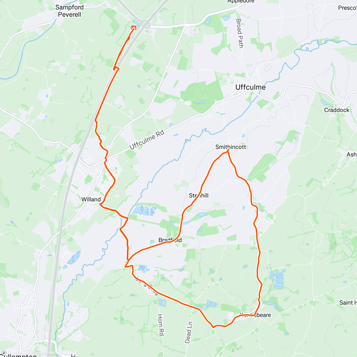 Map of the activity, Windy loop near Tiverton Parkway