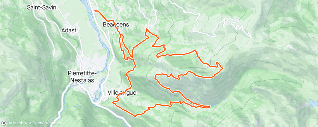 Map of the activity, Trail du hautacam