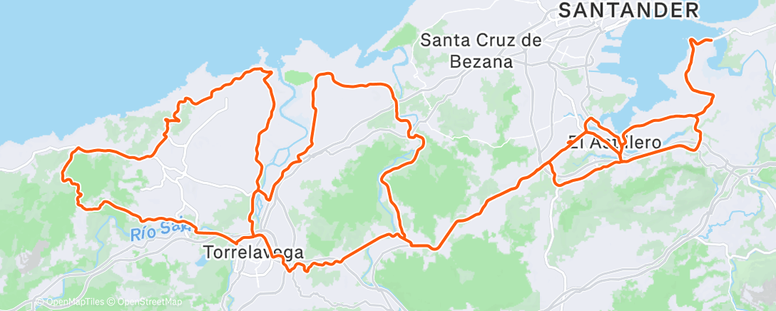 Map of the activity, Bicicleta por la mañana