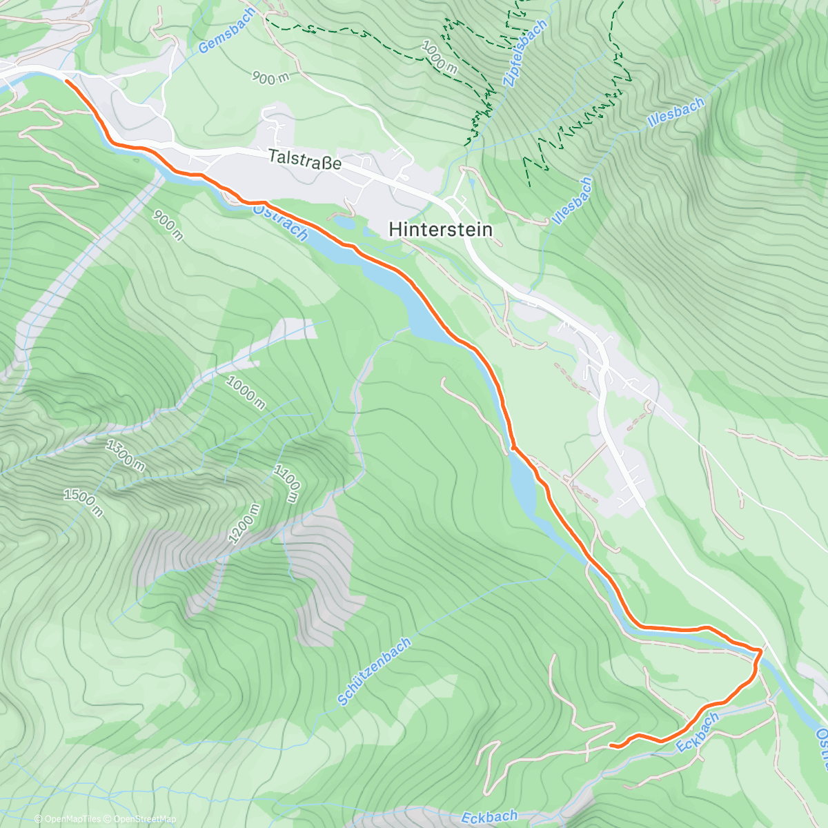 Map of the activity, Wanderung am Nachmittag