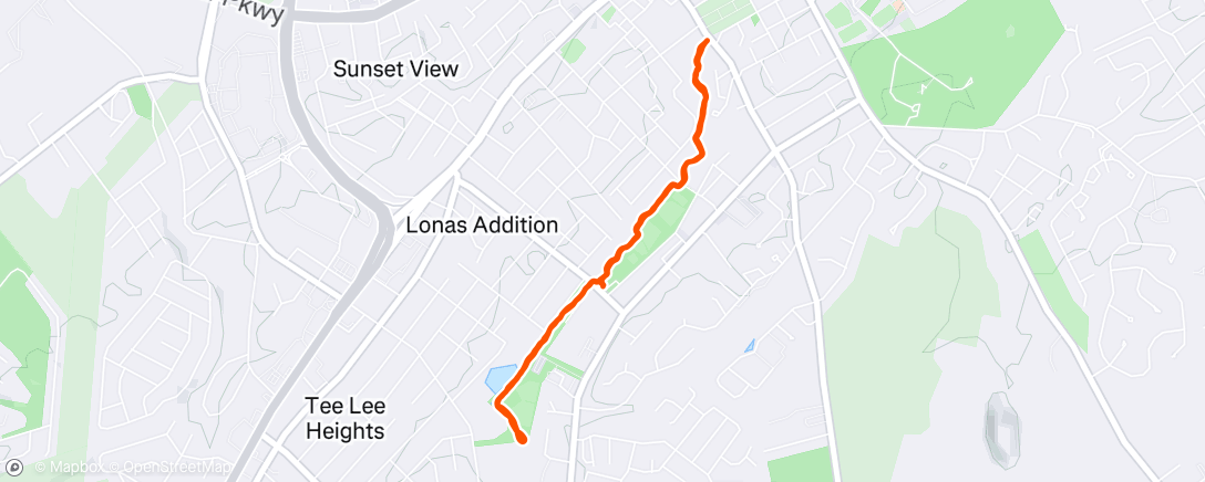 Map of the activity, Maryville Greenway