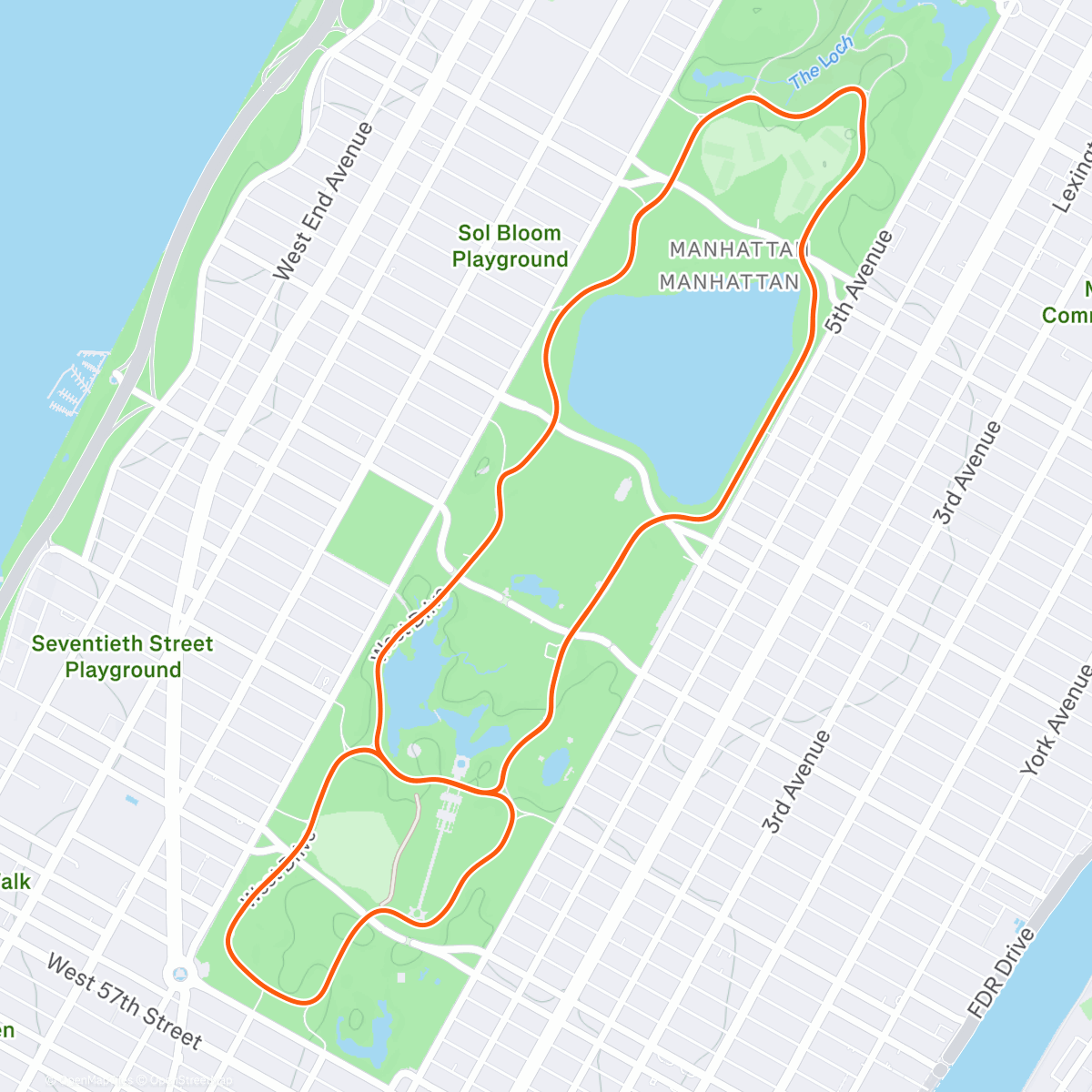 Карта физической активности (Zwift - Gotham Grind in New York)