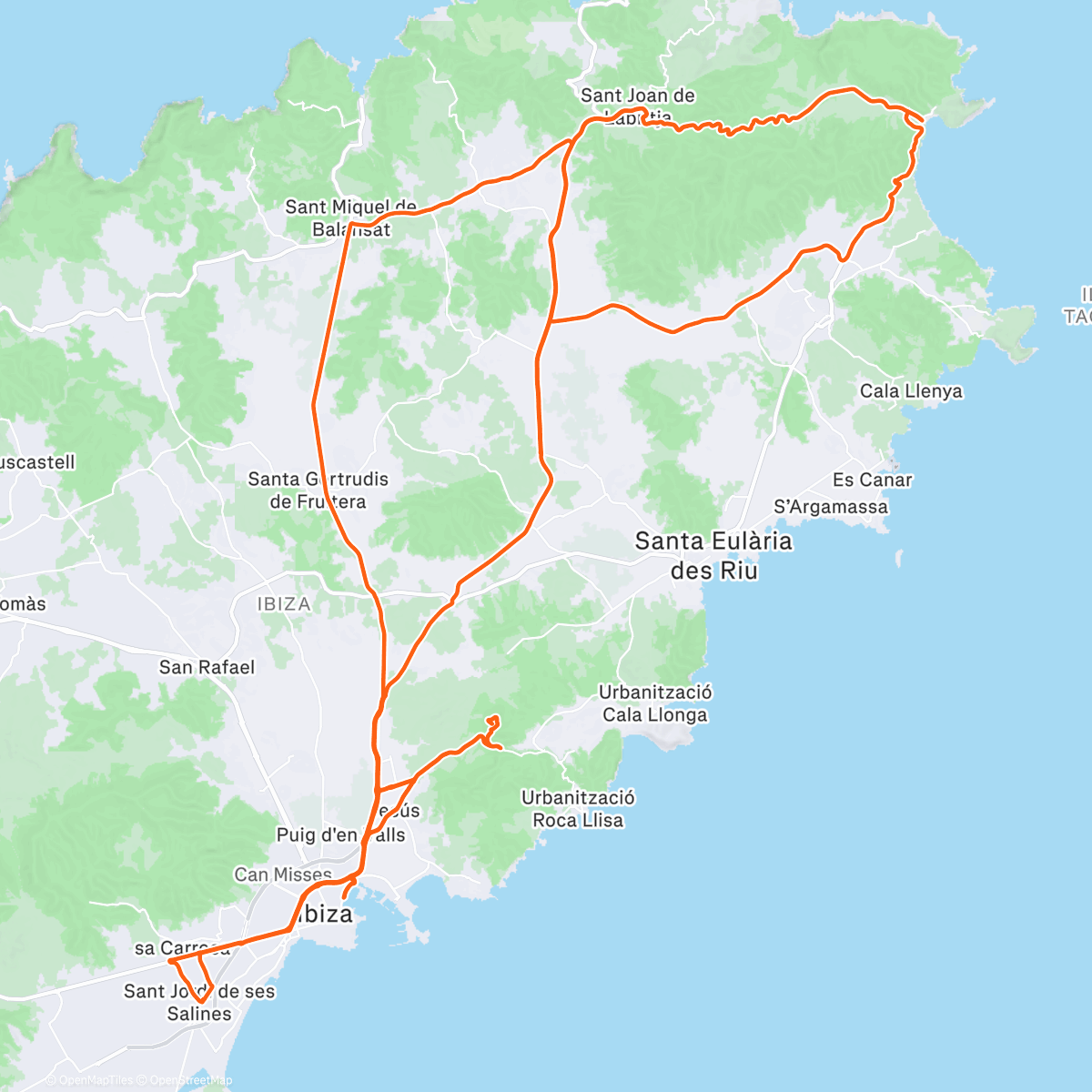 Map of the activity, Bicicleta por la mañana