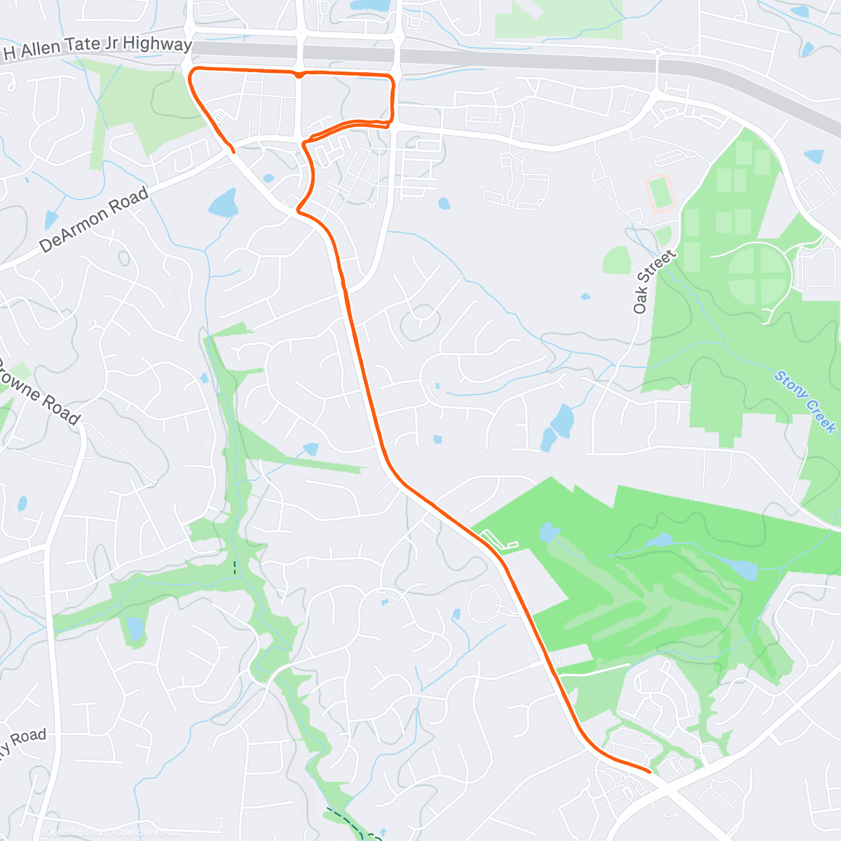 Map of the activity, Morning Run