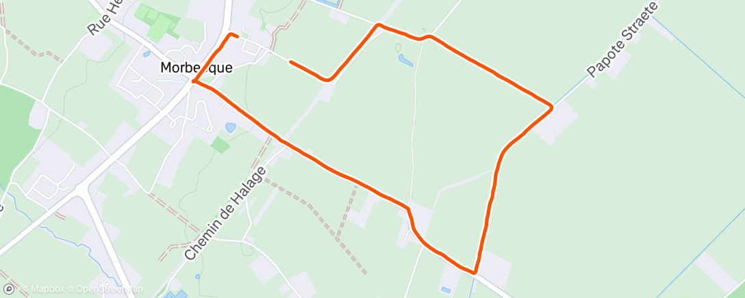 Map of the activity, Course à pied en soirée