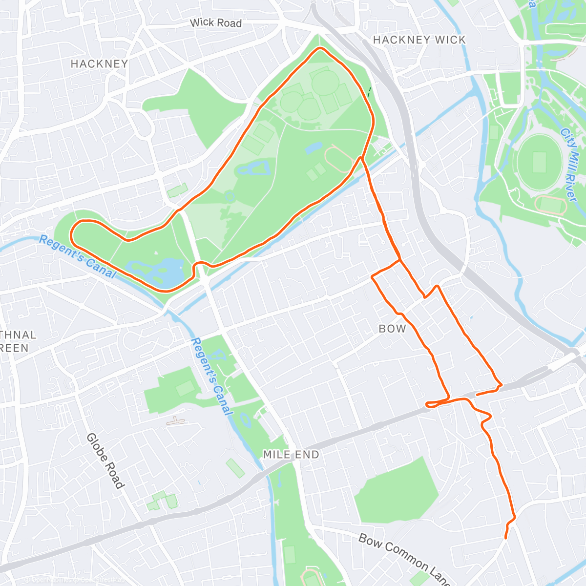 Map of the activity, Morning Run