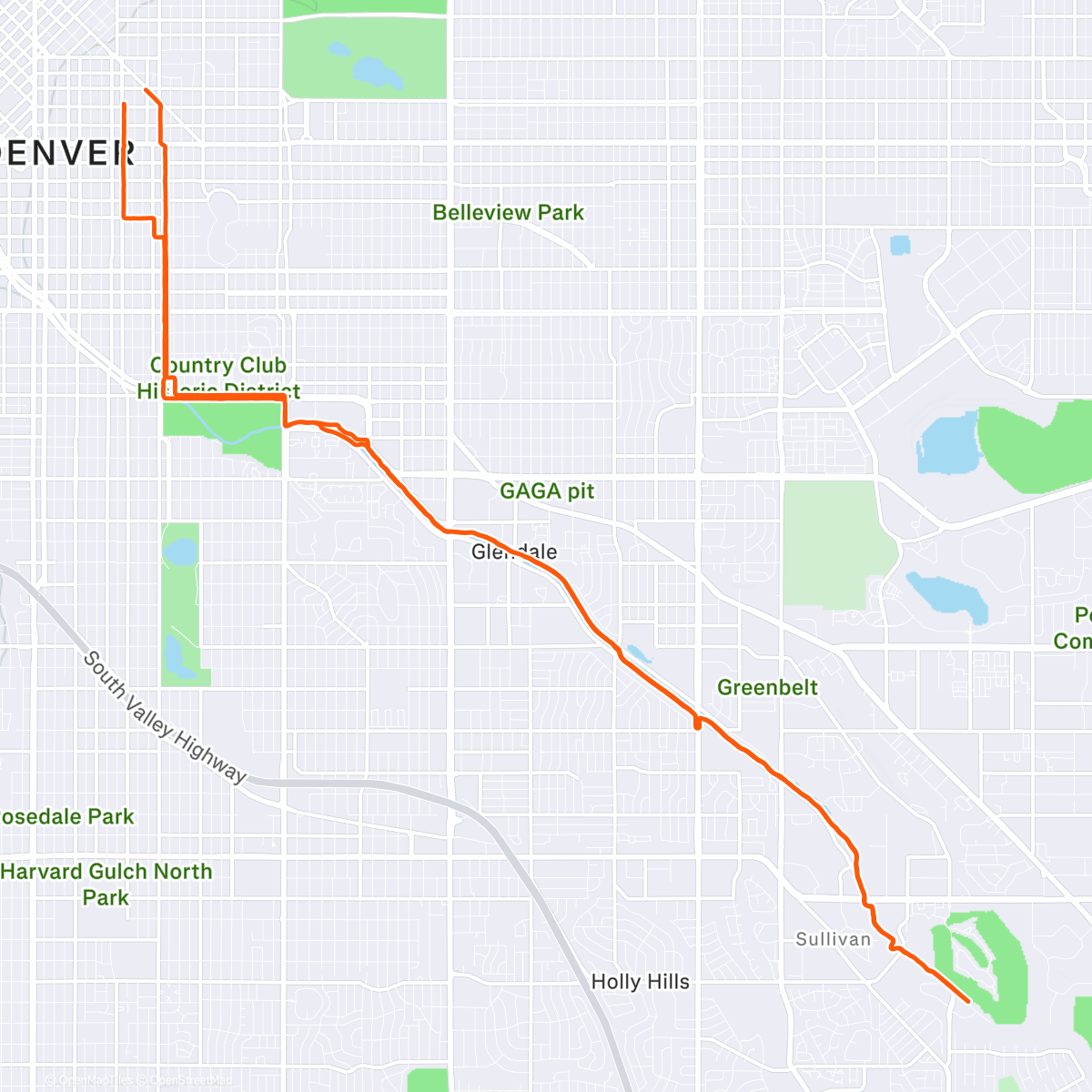 Map of the activity, Slushy Morning Run