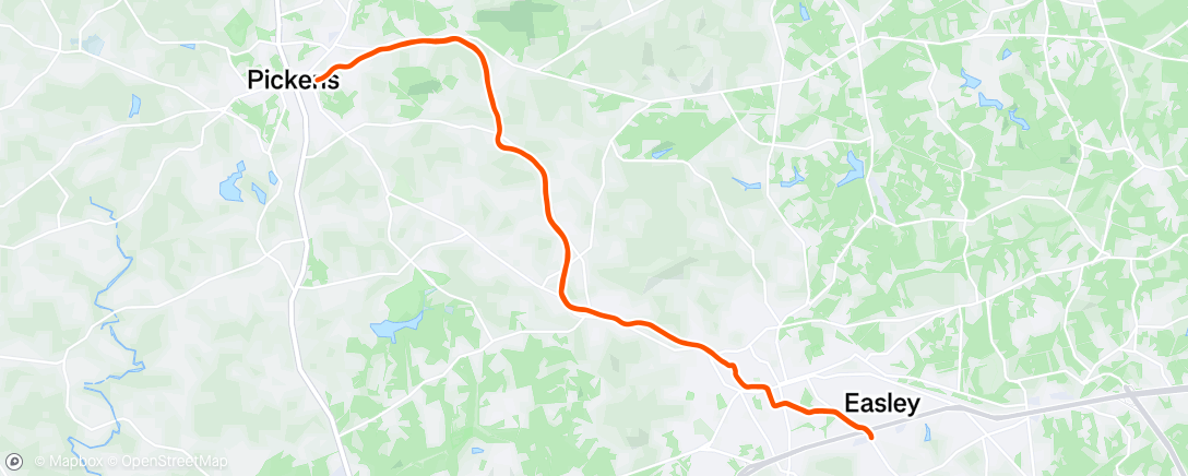 Map of the activity, Saturday ride with Grant